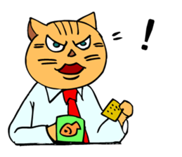 The business life of a cat's executive. sticker #4906869