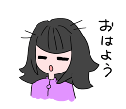 The girl who likes being at home Miki sticker #4907344