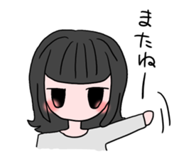 The girl who likes being at home Miki sticker #4907357