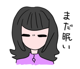 The girl who likes being at home Miki sticker #4907378