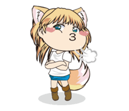 a fox "Konchan" Ver.3 No Word Version sticker #4912697