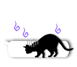 Cute cat silhouette sticker #4920943