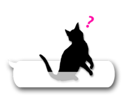 Cute cat silhouette sticker #4920944