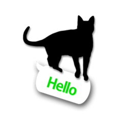 Cute cat silhouette sticker #4920945