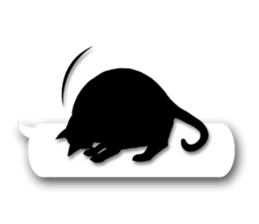 Cute cat silhouette sticker #4920946