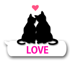 Cute cat silhouette sticker #4920947