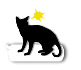 Cute cat silhouette sticker #4920949