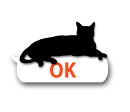 Cute cat silhouette sticker #4920951