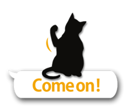 Cute cat silhouette sticker #4920952