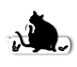 Cute cat silhouette sticker #4920955