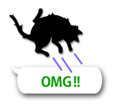 Cute cat silhouette sticker #4920959