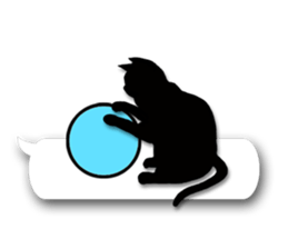 Cute cat silhouette sticker #4920960