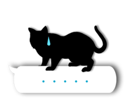 Cute cat silhouette sticker #4920961