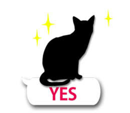 Cute cat silhouette sticker #4920962