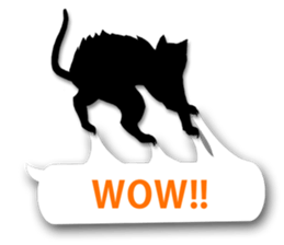 Cute cat silhouette sticker #4920964