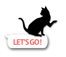 Cute cat silhouette sticker #4920966