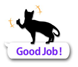 Cute cat silhouette sticker #4920968