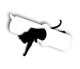 Cute cat silhouette sticker #4920969