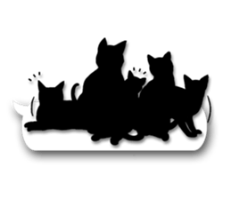 Cute cat silhouette sticker #4920972