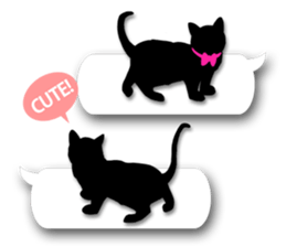 Cute cat silhouette sticker #4920973