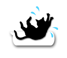 Cute cat silhouette sticker #4920974