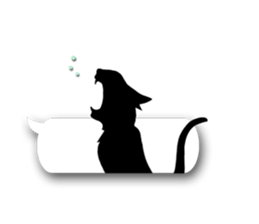 Cute cat silhouette sticker #4920977