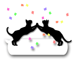 Cute cat silhouette sticker #4920979