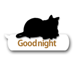 Cute cat silhouette sticker #4920980