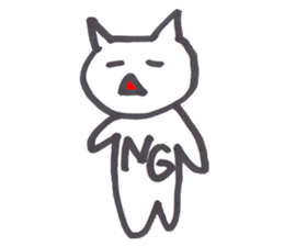 Little white cat sticker #4921817