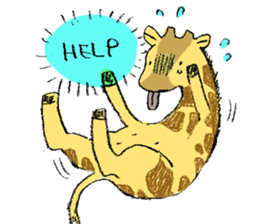 giraffe lady and giraffe man sticker sticker #4924633