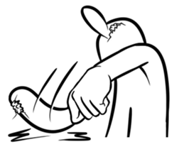 Push the sticker. Rabbit sticker #4925763