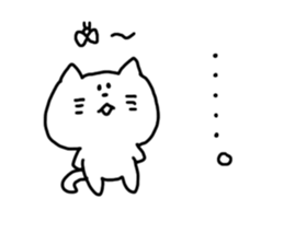 Kansai dialect White cat sticker #4928818