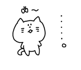 Kansai dialect White cat sticker #4928818