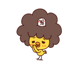 A Chick With Naturally Curly Hair sticker #4929280
