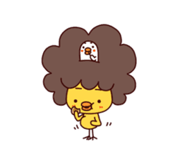 A Chick With Naturally Curly Hair sticker #4929283