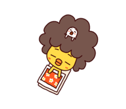 A Chick With Naturally Curly Hair sticker #4929287