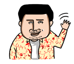 Nice flower shirt man sticker #4929786