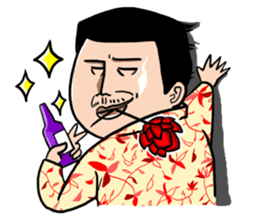 Nice flower shirt man sticker #4929797