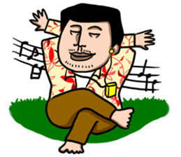 Nice flower shirt man sticker #4929804