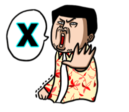 Nice flower shirt man sticker #4929820