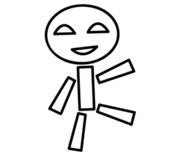 white stick human being basics sticker #4932749