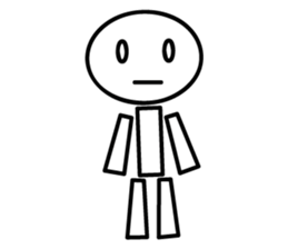 white stick human being basics sticker #4932753