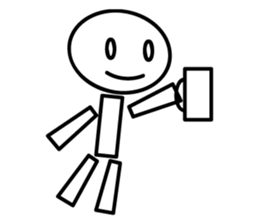 white stick human being basics sticker #4932766