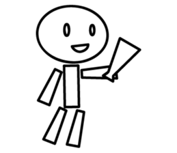 white stick human being basics sticker #4932777