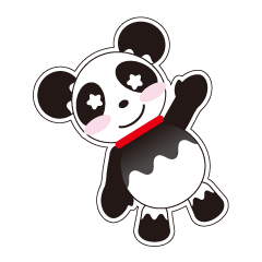 Panda of a red collar