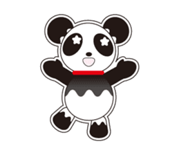 Panda of a red collar sticker #4942166