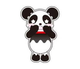 Panda of a red collar sticker #4942168