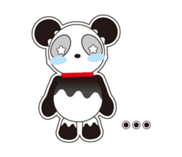 Panda of a red collar sticker #4942169