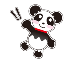 Panda of a red collar sticker #4942170