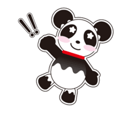 Panda of a red collar sticker #4942170